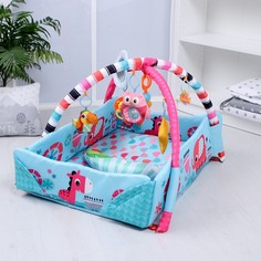 Развивающий коврик «Божья коровка - манеж», с дугами, с подушечкой, р - р 108х92х0,5 см. Bazar