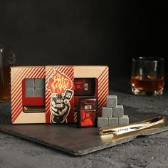 Подарочный набор "По полной", камни 6 шт, зажигалка, щипцы Дорого внимание