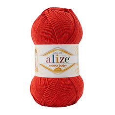 Пряжа ALIZE Cotton Baby Soft 100г, 270м, хлопок, акрил, 104 светло-красный, 5 мотков