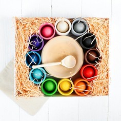 Сортер "Шарики и ступки. Макси", 12 цветов, ступка: 6 см, шар: 3,5 см Уланик