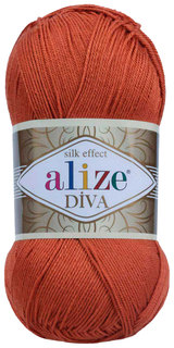 Пряжа ALIZE Diva Silk effekt (36), терракотовый, 5 шт. по 100 г