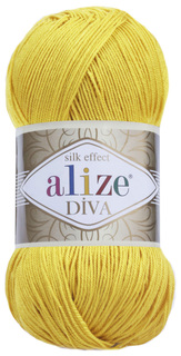 Пряжа ALIZE Diva Silk effekt (110), лимон, 5 шт. по 100 г