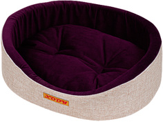 Лежак для собак и кошек Xody Премиум Violet № 2 флок, 49 х 38 х 16 см