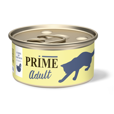 Консервы для кошек PRIME MEAT ADULT CAT с курицей в соусе, 75г P.R.I.M.E.