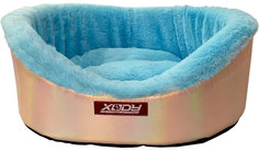Лежак для собак и кошек Xody Премиум Жемчуг № 1 голубой, 42 х 35 х 16 см