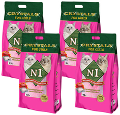 Наполнитель для туалета кошек №1 Crystals For Girls силикагелевый, 4 шт по 12,5 л N1