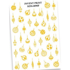 iNVENT PRiNT, Слайдер-дизайн «Новый год. Зима. Золотые игрушки. Украшения» №SDNF-90, 2 шт.