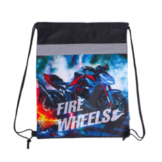 Мешок для обуви со светоотражающим элементом Fire wheels, размер 41х34 смр 41х34 см No Brand