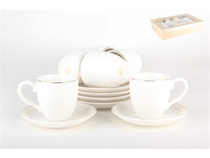 Набор кофейных пар 6/12 90мл п/у Аура TC83H-GL1 Коралл