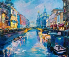 Алмазная мозаика картина стразами Канал Грибоедова, 30х40 см No Brand