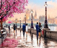 Алмазная мозаика картина стразами Набережная, 50х65 см No Brand