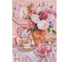 Алмазная мозаика картина стразами Чаепитие, 40х50 см No Brand