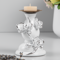 Подсвечник Орхидея Чарми Сильвер Bogacho
