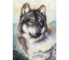 Алмазная мозаика картина стразами Волк, 30х40 см No Brand