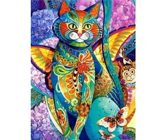 Алмазная мозаика картина стразами Абстрактный кот, 30х40 см No Brand