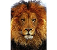 Алмазная мозаика картина стразами Лев, 40х50 см No Brand