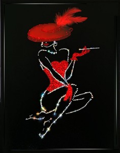 Картина Сваровски "Леди в красном", 40 х 50 см Хрустальные подарки