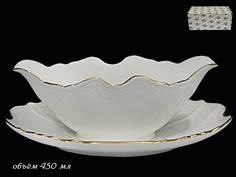 Соусник с блюдцем 24,5см MARIA GOLD в подарочной упаковке Фарфор 226-034 118-226-034 Lenardi