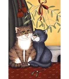 Алмазная мозаика картина стразами Два котика, 30х40 см No Brand