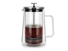 Френч-пресс с двойными стенками-заварочный чайник с поршнем DOPPIO 1000 мл (стекл колба) Fissman