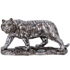 Крадущийся тигр (скульптура) Айс Античное серебро Bogacho