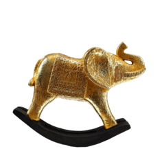 Сувенир полистоун Слон-качалка геометрические узоры золото 23х23х8,5 см No Brand