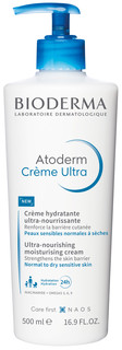 Крем для лица и тела Bioderma Atoderm Ultra помпа, 500 мл