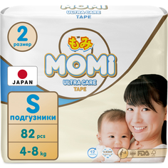 Подгузники одноразовые MOMI Ultra Care 4-8 кг S 82 шт.