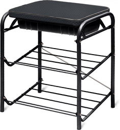 Банкетка Ника БП1/Ч с мягким сиденьем и ящиком (Black) Nika