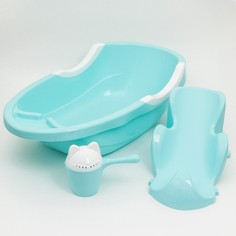 Набор для купания детский: ванночка 86 см., горка, ковш -лейка, цвет голубой Bazar