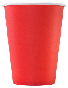 Стакан одноразовый комус бумажный красный 300 мл 50 штук в упаковке
