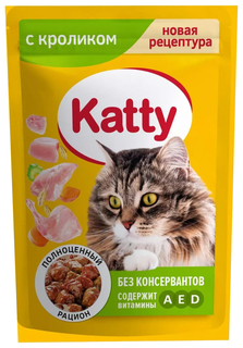 Влажный корм для кошек Katty Кролик в соусе, 85 г