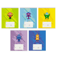 Тетрадь школьная Listoff ТК127316 Роботы клетка 12 листов А5 1 шт