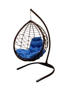 Подвесное кресло коричневый M-Group Капля Лори 11530210 синяя подушка