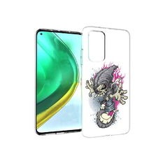 Чехол MyPads Tocco для Xiaomi Mi 10T Pro нарисованный скелет на скейт борде
