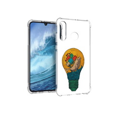 Чехол MyPads Tocco для Huawei P30 Lite кит в лампочке с парусами