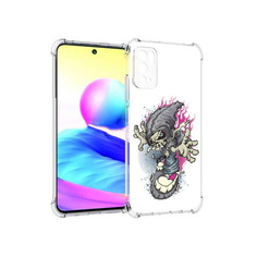 Чехол MyPads Tocco для Xiaomi Poco M3 Pro нарисованный скелет на скейт борде