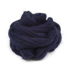 Шерсть для валяния мериносовая тонкая 100%, 100 гр. (04 темно-синий) Пряжа из Троицка