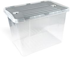 Пластиковый контейнер Verde для хранения вещей и продуктов 45 л серый
