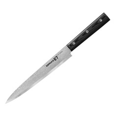 Нож кухонный поварской Samura 67 Damascus слайсер для нарезки профессиональный SD67-0045M