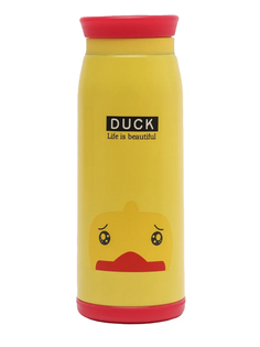 Термокружка DUCK350 мл детская вакуумная из нержавеющей стали желто-красная URM