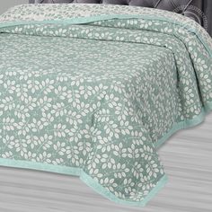 Покрывало Жаккардовое Камея зеленая 180х235 Двуспальное 100% Хлопок Арт Дизайн