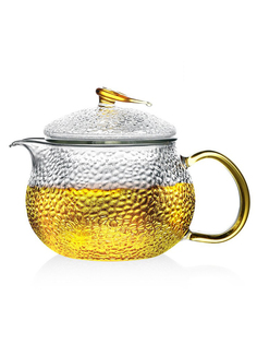 Чайник заварочный URM 500 мл термостойкое стекло сито-фильтр прозрачный