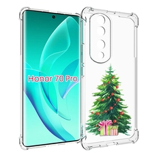 Чехол MyPads Елка новогодняя с подарками акварель для Honor 70 Pro / 70 Pro Plus