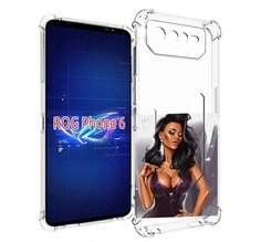 Чехол MyPads нарисованная-девушка-в-фиолетовом-платье женский для Asus ROG Phone 6