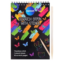 Centrum 200x140 мм 10 листов черного цвета 1 лист с трафаретами палочка