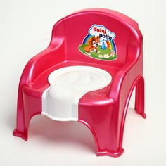 Горшок-стульчик с крышкой, цвет малиновый No Brand