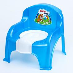 Горшок-стульчик с крышкой, цвет синий No Brand