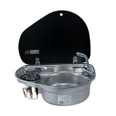 Варочная панель с мойкой и смесителем Libhof MO 8821R Tap Black для автодомов и яхт