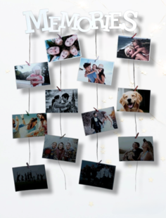 Мультирамка Roomton Memories 45 см белый, держатель для фото, фоторамка коллаж из дерева